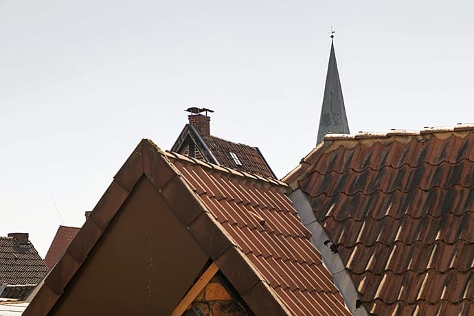 Dächer gegenüber der Massage- und Naturheilpraxis Petra Gerken in Lüneburg